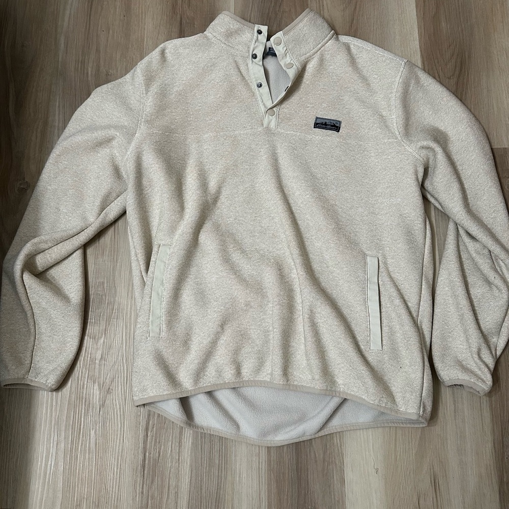 Eddie Bauer 
Men’s size: Large 
Cream color 
Great condition